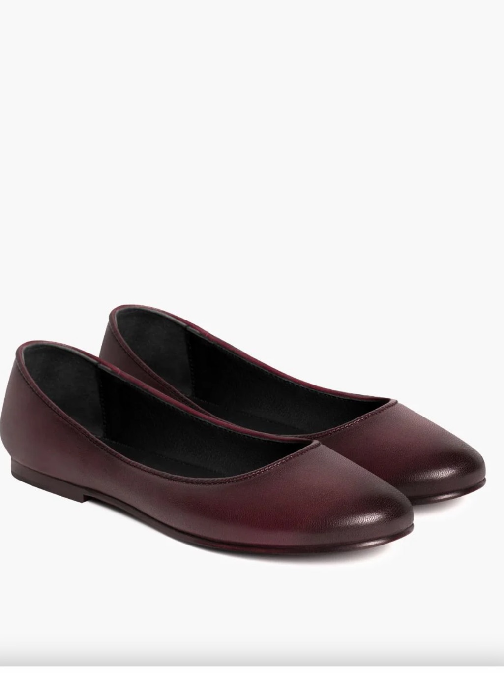 Women’s Leather Thursday Boots Feliz Ballet Flat Wine Burgundy 9.5